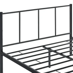 [En.Casa] Cadre de Lit Double en Métal Laos 160 x 200 cm Noir Mat en.casa Outlet
