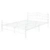 [En.Casa] Cadre de lit double Florenz Acier Revêtu par Poudre 160 x 200 Blanc en.casa