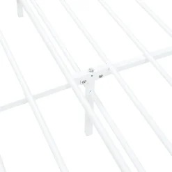 [En.Casa] Cadre de lit double Florenz Acier Revêtu par Poudre 160 x 200 Blanc en.casa