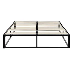 [En.Casa] Cadre de lit double Kreta en Métal 180 x 200 cm Noir en.casa Best