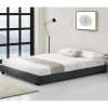 Corium Cadre de Lit Double Masari Rembourré avec Similicuir Noir 200 x 180 cm