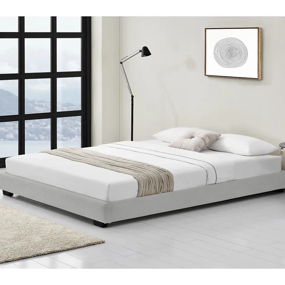 Corium Cadre de Lit Double Masari Rembourré avec Similicuir Blanc 200 x 140 cm Hot