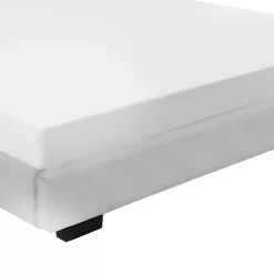 Corium Cadre de Lit Double Masari Rembourré avec Similicuir Blanc 200 x 140 cm Hot