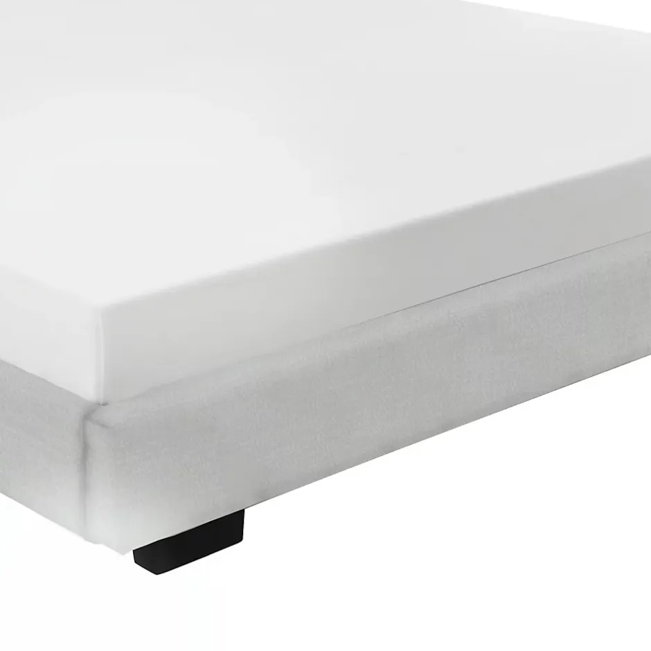 Corium Cadre de Lit Double Masari Rembourré avec Similicuir Blanc 200 x 140 cm Hot