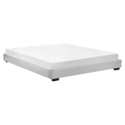 Corium Cadre de Lit Double Masari Rembourré avec Similicuir Blanc 200 x 140 cm Hot