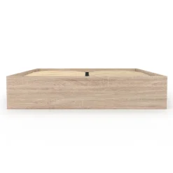 IDMarket Cadre de lit double SALEM avec rangements et sommier 140 x 190 cm façon hêtre