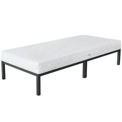 Ml-Design Cadre de lit en acier anthracite 90x200 cm avec sommier à lattes matelas H16 cm Discount