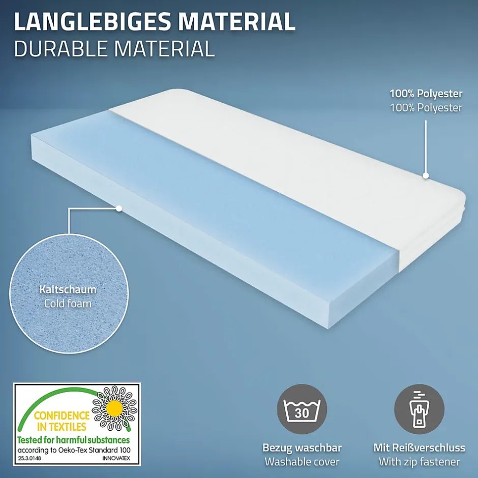 Ml-Design Cadre de lit en acier anthracite 90x200 cm avec sommier à lattes matelas H16 cm Discount