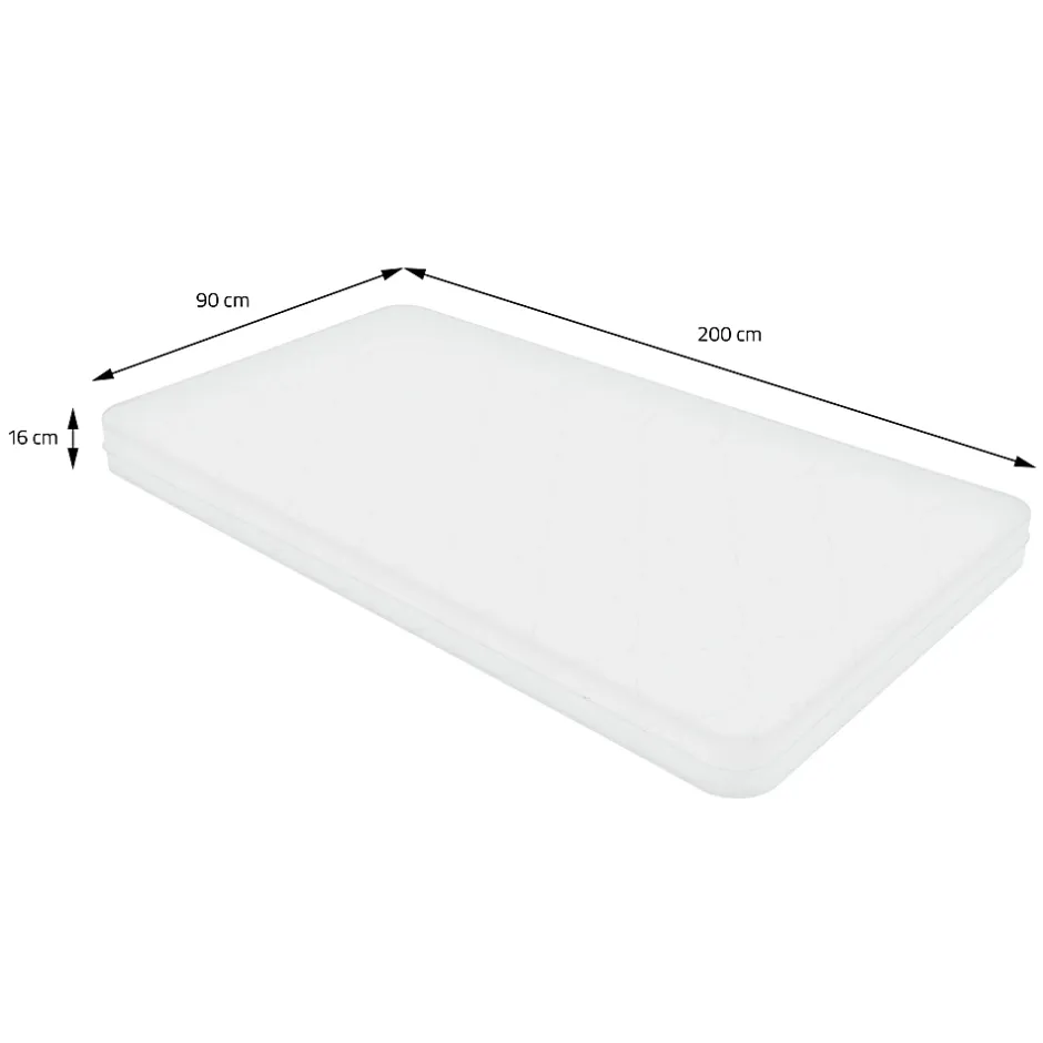 Ml-Design Cadre de lit en acier anthracite 90x200 cm avec sommier à lattes matelas H16 cm Discount