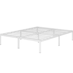 Monmobilierdesign Cadre De Lit En Acier Avec Espace De Rangement - Montage Facile - 180x200 Cm Blanc