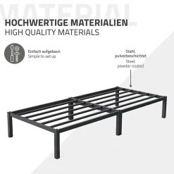 Ml-Design Cadre de lit en acier pour chambre à coucher + sommier à lattes matelas 90x200cm Outlet