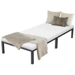 Ml-Design Cadre de lit en acier pour chambre à coucher + sommier à lattes matelas 90x200cm Outlet