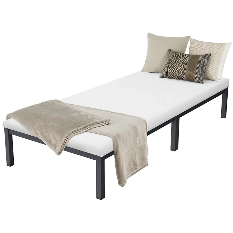 Ml-Design Cadre de lit en acier pour chambre à coucher + sommier à lattes matelas 90x200cm Outlet