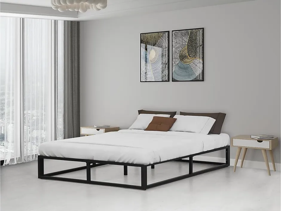 Habitat Et Jardin Cadre de lit en métal 160 x 200 cm - Noir