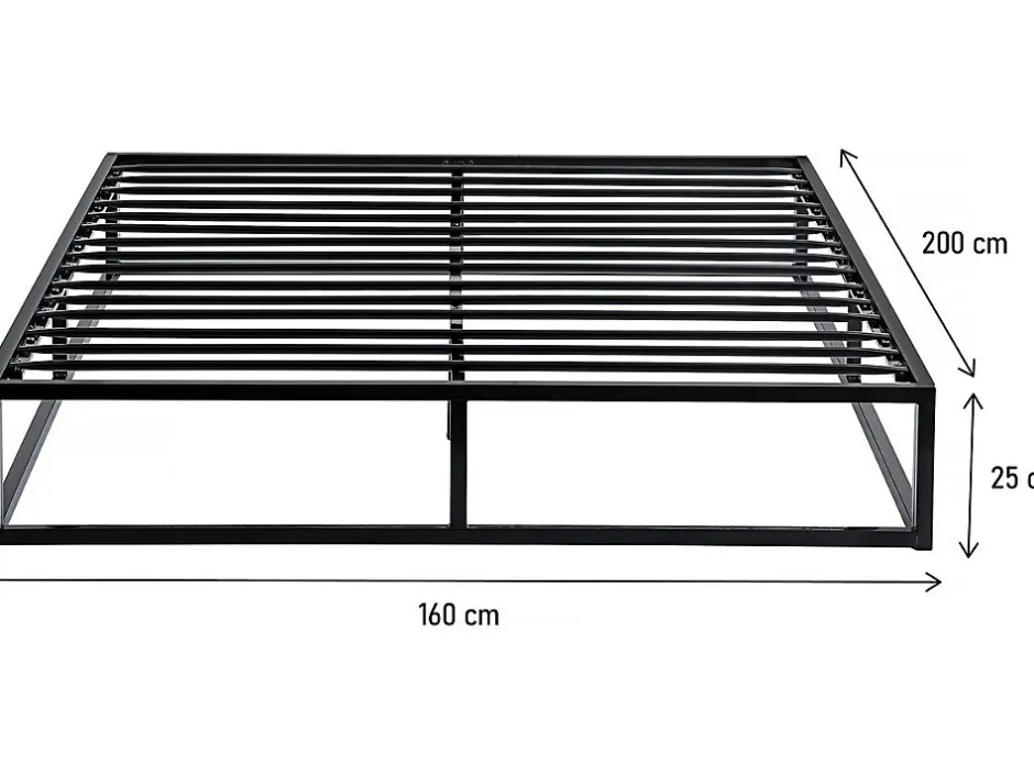 Habitat Et Jardin Cadre de lit en métal 160 x 200 cm - Noir