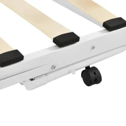 [En.Casa] Cadre de Lit Gigogne en Métal Skutskär Blanc 90x200cm en.casa