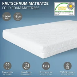 Ml-Design Cadre de lit métal anthracite matelas H:16 cm sommier à lattes intégré 120x200cm