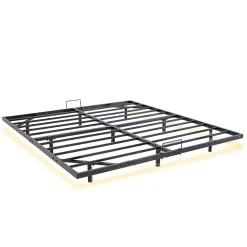 Teeno Cadre de lit métallique à LED (140 x200 cm) + ensemble matelas en mousse à mémoire de forme de 17cm d'épaisseur Clearance