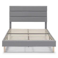 Vs Venta-Stock Cadre de lit plateforme Aroma capitonné 30 cm, 150x190 cm, Gris clair Online