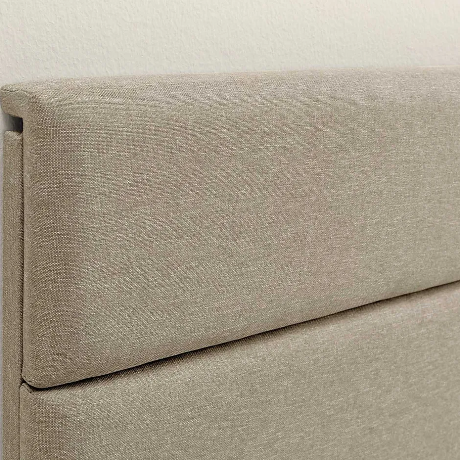 Vs Venta-Stock Cadre de lit plateforme Aroma capitonné 30 cm, 150x190 cm, Beige