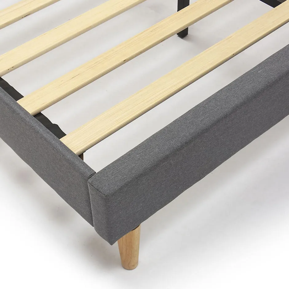 Vs Venta-Stock Cadre de lit plateforme Aroma capitonné 30 cm, 90x190 cm, Gris foncé