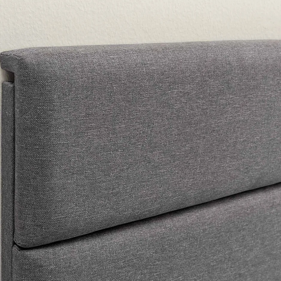 Vs Venta-Stock Cadre de lit plateforme Aroma capitonné 30 cm, 150x190 cm, Gris foncé