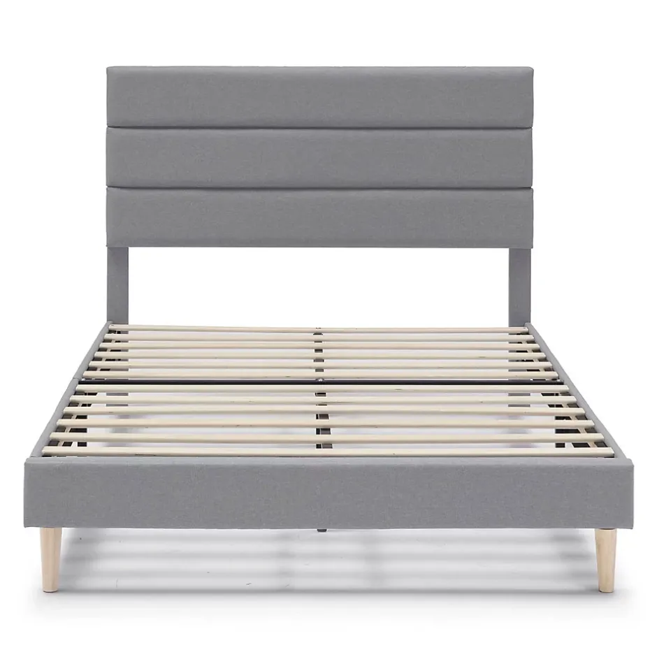 Vs Venta-Stock Cadre de lit plateforme Aroma capitonné 30 cm, 140x190 cm, Gris clair Best