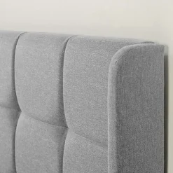 Vs Venta-Stock Cadre de lit plateforme Esther capitonné 30 cm, 140x190 cm, Gris clair