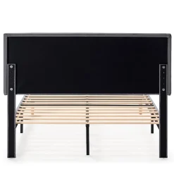Vs Venta-Stock Cadre de lit rembourré Lauren 30 cm, 140 x 190 cm, Gris foncé Outlet