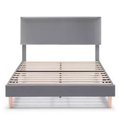 Vs Venta-Stock Cadre de lit rembourré Lauren 30 cm, 140 x 190 cm, Gris foncé Outlet