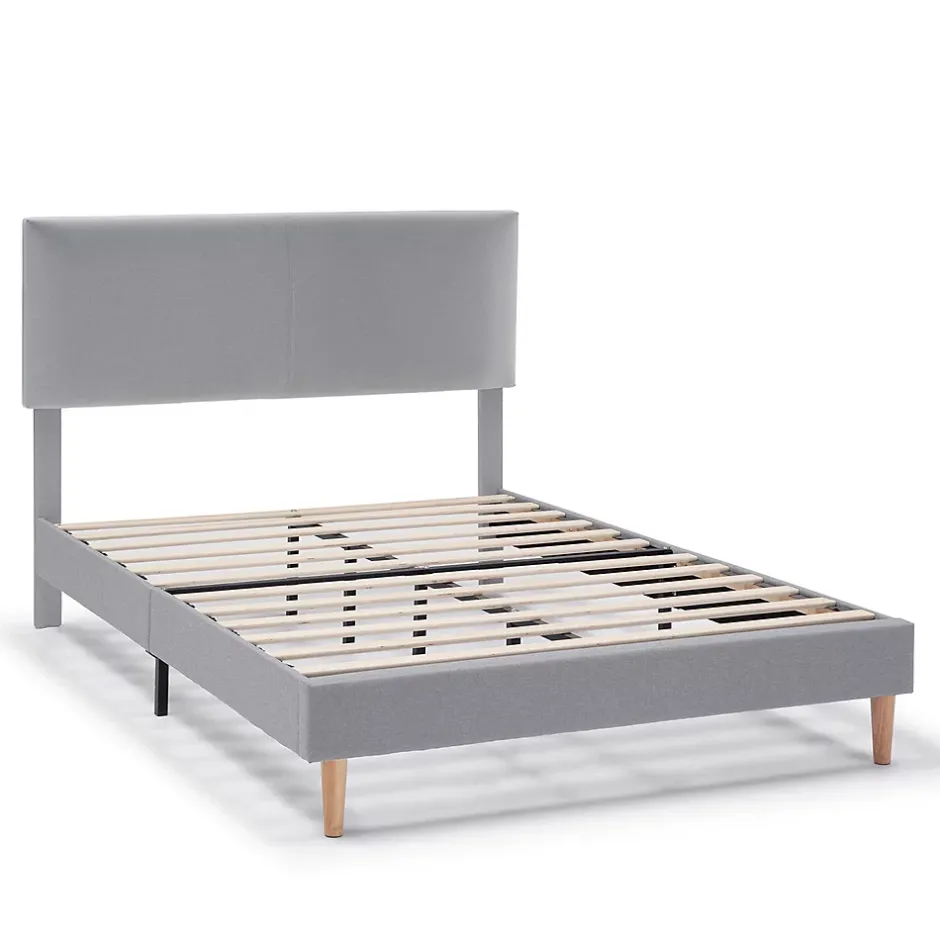 Vs Venta-Stock Cadre de lit rembourré Lauren 30 cm, 150 x 190 cm, Gris clair Best