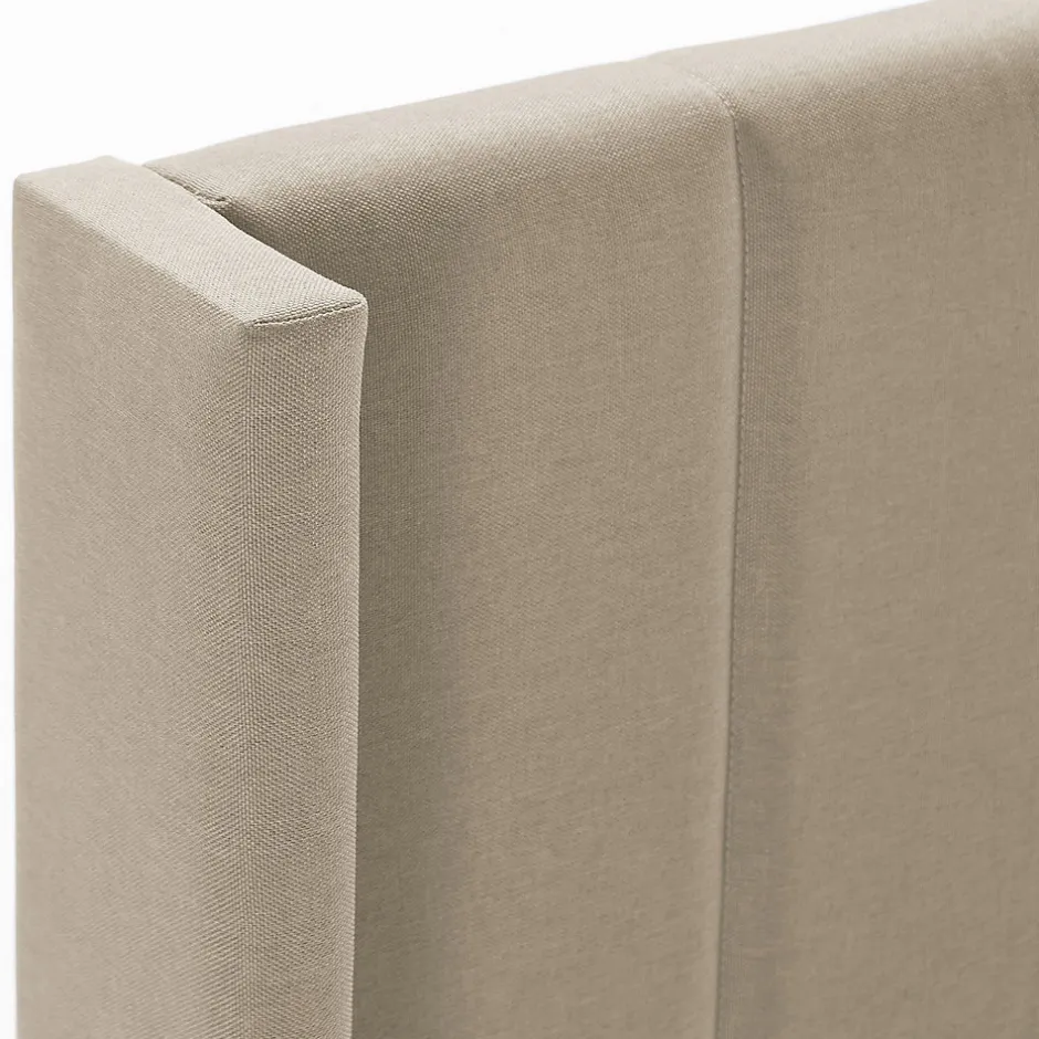Vs Venta-Stock Cadre de lit rembourré Noelia 30 cm, 90x190 cm, Beige