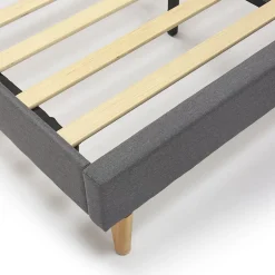 Vs Venta-Stock Cadre de lit rembourré Noelia 30 cm, 150x190 cm, Gris foncé Outlet