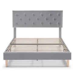Vs Venta-Stock Cadre de lit rembourré Rosi 30 cm, 90x190 cm, Gris clair Best