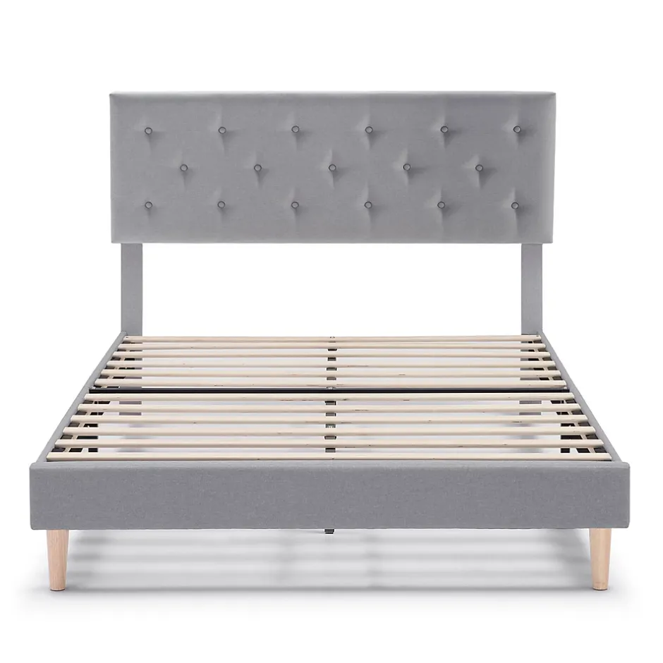 Vs Venta-Stock Cadre de lit rembourré Rosi 30 cm, 90x190 cm, Gris clair Best