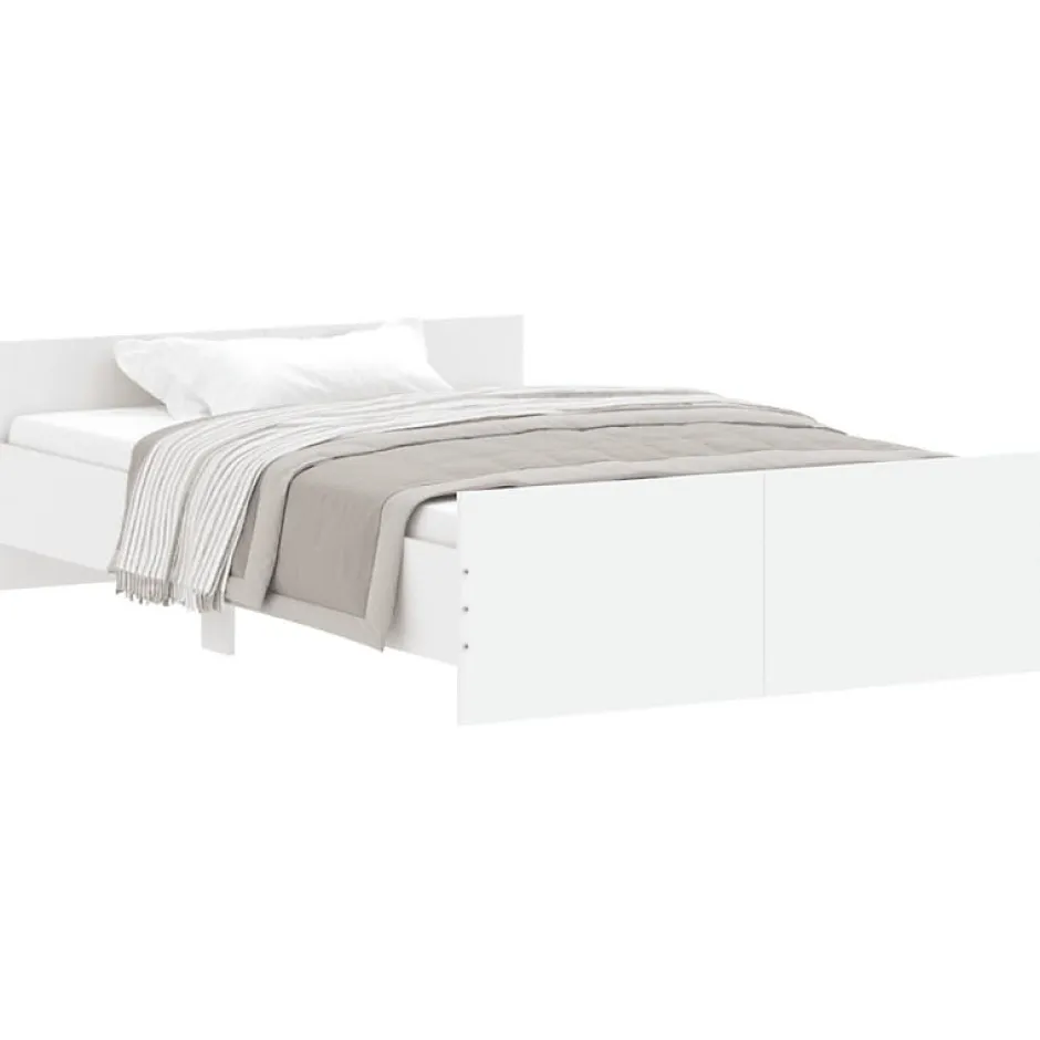 Vidaxl Cadre de lit sans matelas blanc 120x190 cm