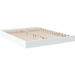 Vidaxl Cadre de lit sans matelas blanc 160x200 cm bois d ingénierie Clearance
