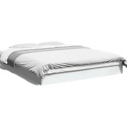 Vidaxl Cadre de lit sans matelas blanc 160x200 cm bois d ingénierie Clearance