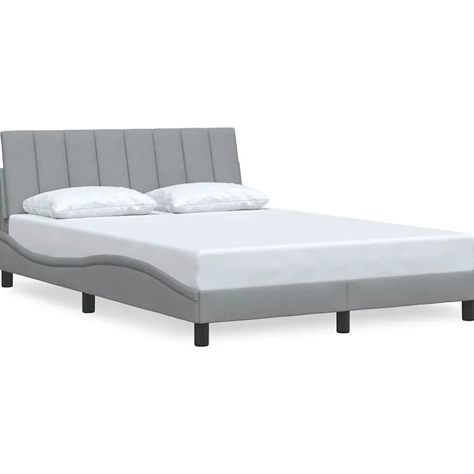Vidaxl Cadre de lit sans matelas Hanko gris clair 120x200 cm tissu