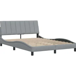Vidaxl Cadre de lit sans matelas Hanko gris clair 120x200 cm tissu