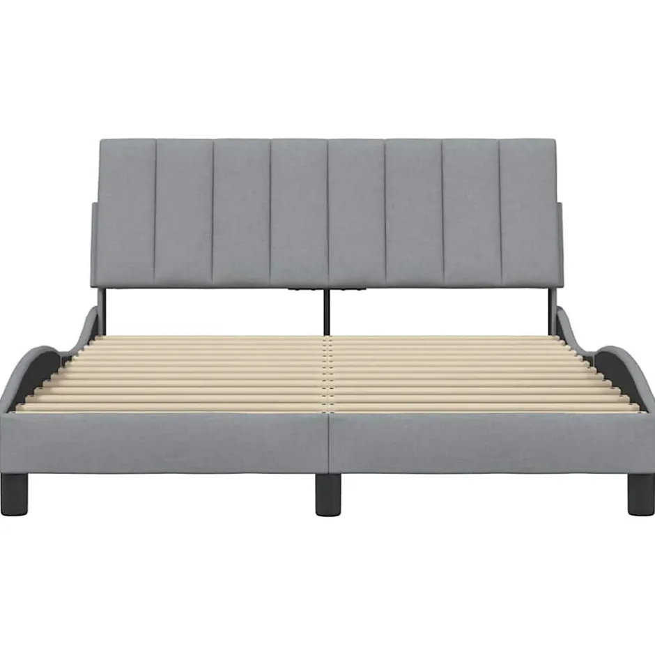Vidaxl Cadre de lit sans matelas Hanko gris clair 120x200 cm tissu