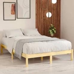Vidaxl Cadre de lit sans matelas bois massif 140x190 cm