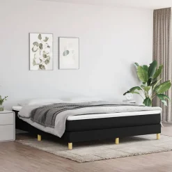 Vidaxl Cadre de lit sans matelas noir 180x200 cm tissu Best