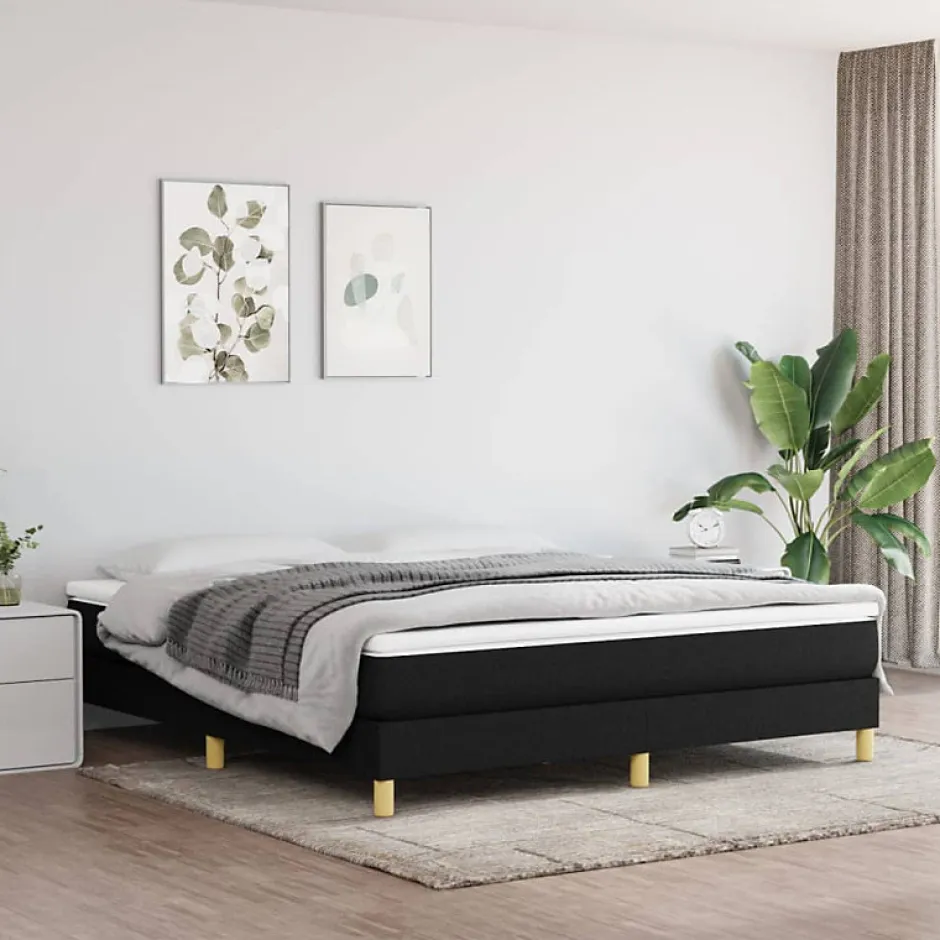 Vidaxl Cadre de lit sans matelas noir 180x200 cm tissu Best