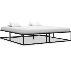 Vidaxl Cadre de lit sans matelas noir métal 160x200 cm