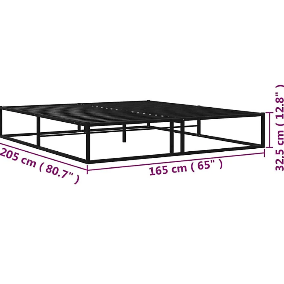 Vidaxl Cadre de lit sans matelas noir métal 160x200 cm