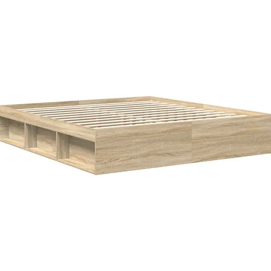 Vidaxl Cadre de lit sans matelas chêne sonoma 200x200 cm Outlet