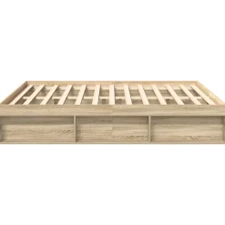 Vidaxl Cadre de lit sans matelas chêne sonoma 200x200 cm Outlet