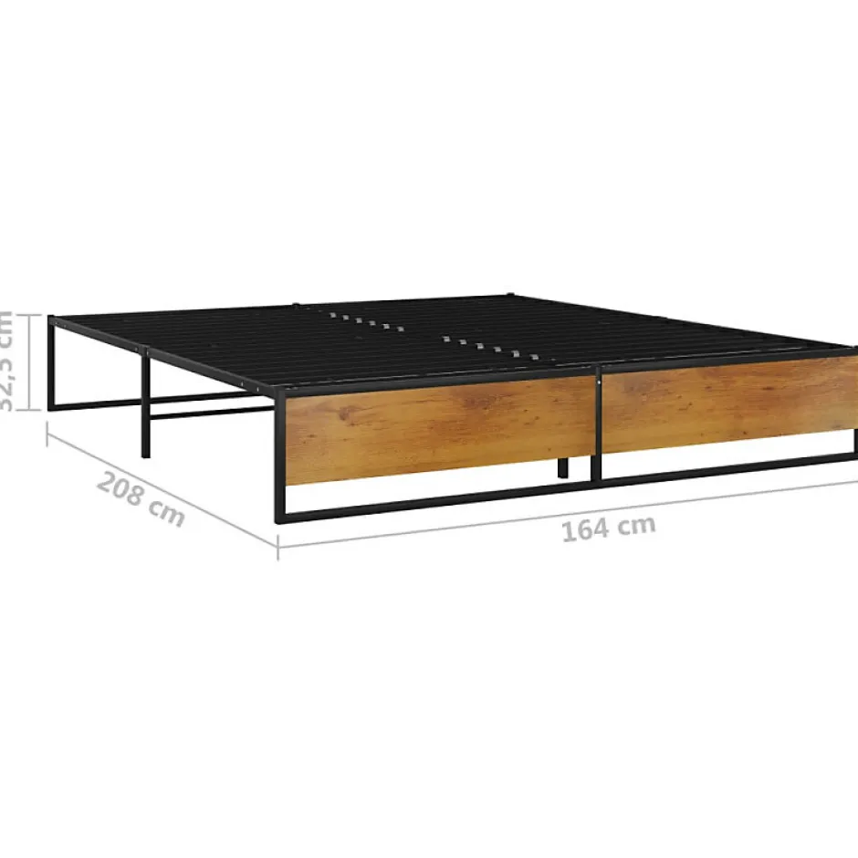 Vidaxl Cadre de lit sans matelas noir métal 160x200 cm
