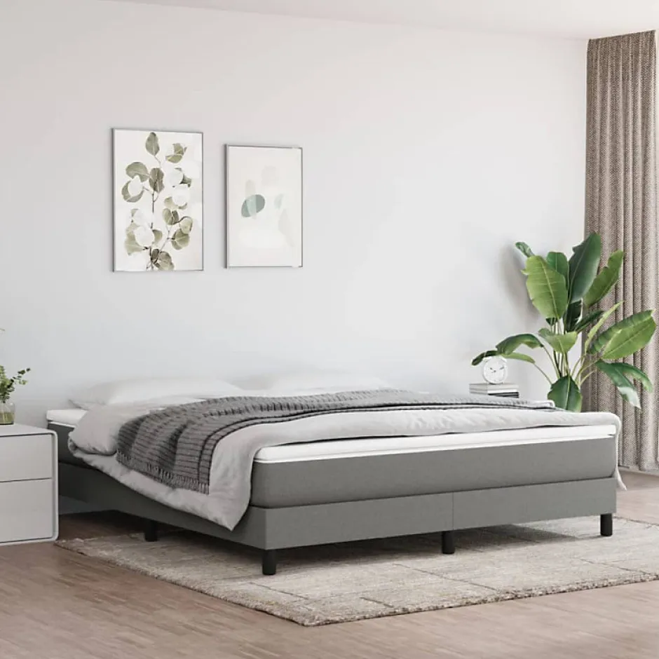 Vidaxl Cadre de lit sans matelas gris foncé 160x200 cm tissu